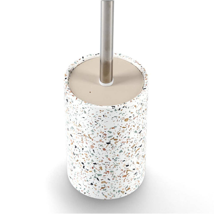 Perie WC „Terrazzo", Zeller Present, ciment, 10,3x10,3x42 cm