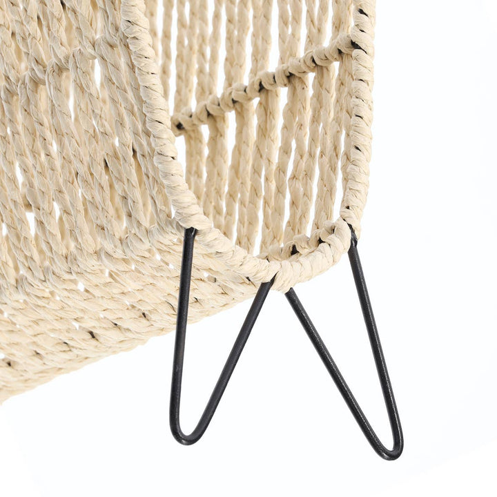 Suport reviste „Boho", Zeller Present, metal/împletitură hârtie, 38x15x30 cm