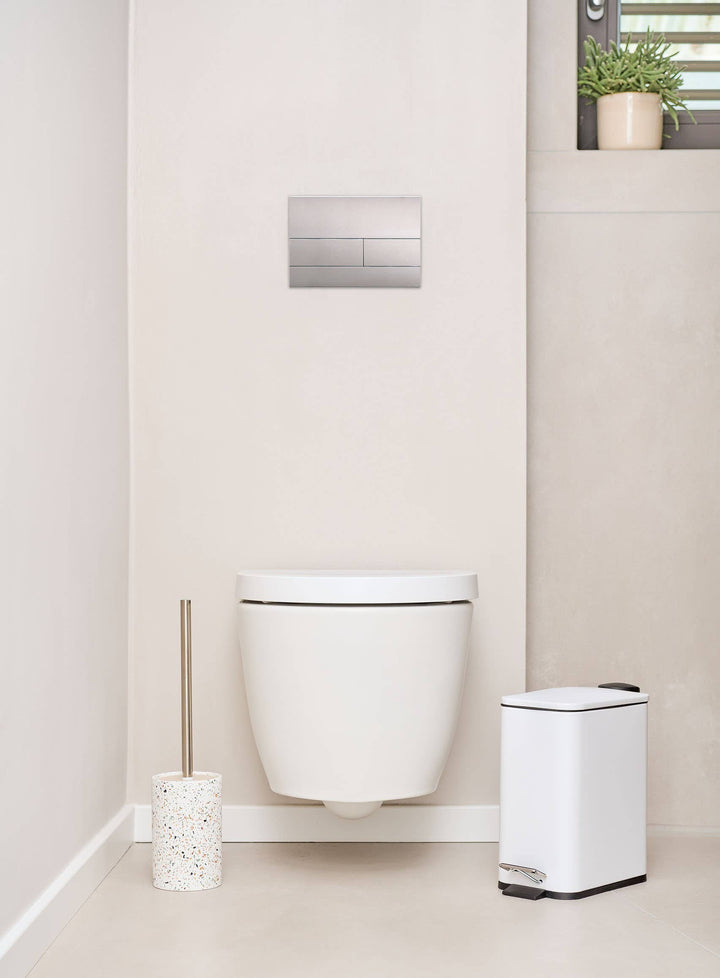 Perie WC „Terrazzo", Zeller Present, ciment, 10,3x10,3x42 cm