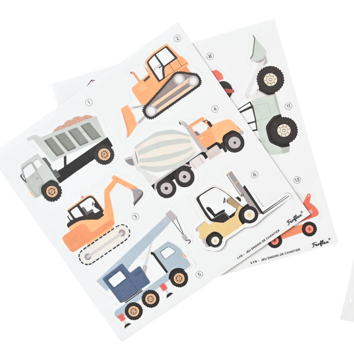 Joc magnetic Utilaje de construcții (FR), Ferflex, 26 piese, asociere, copii