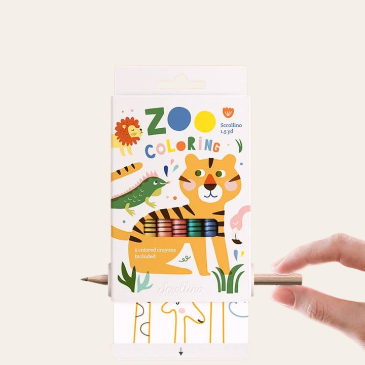 Carte de colorat extensibilă animale ZOO – Scroll