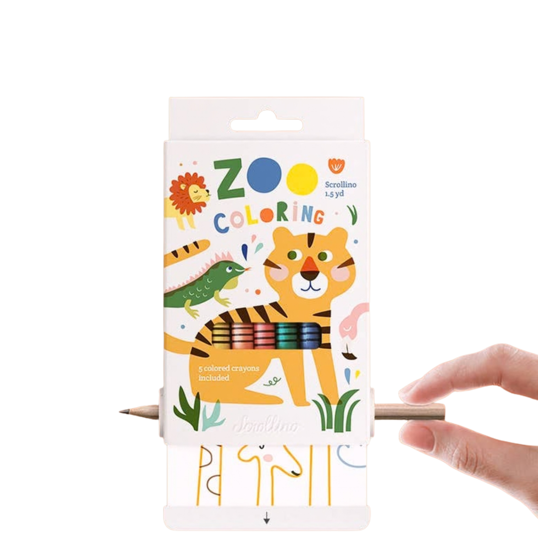 Carte de colorat extensibilă animale ZOO, Scrollino, copii