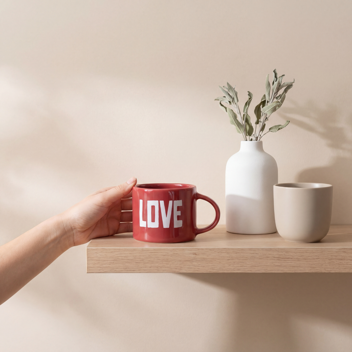 Cană ceramică Love, Sisi, roșu, 250 ml
