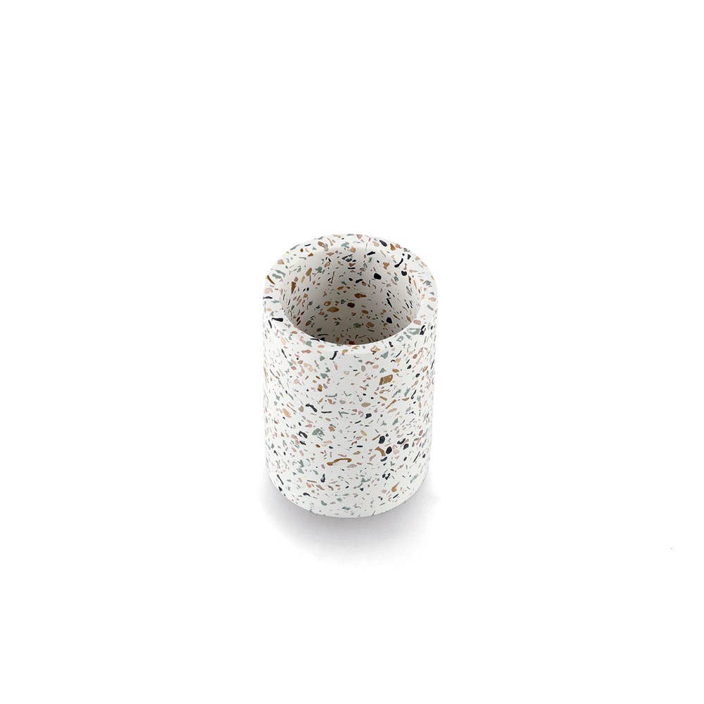 Pahar pentru periuțe „Terrazzo", Zeller Present, ciment, Ø8,2x11 cm