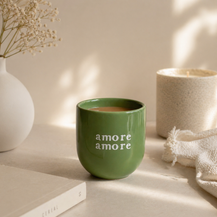 Cană ceramică Amore Amore, Sisi, verde, 200 ml