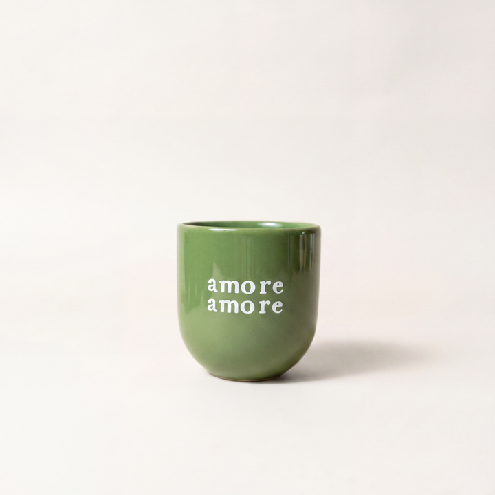 Cană ceramică Amore Amore, Sisi, verde, 200 ml