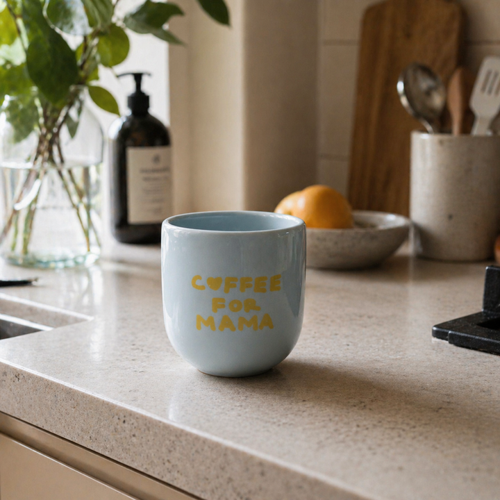 Cană ceramică Coffee for Mama, Sisi, albastru, 200 ml