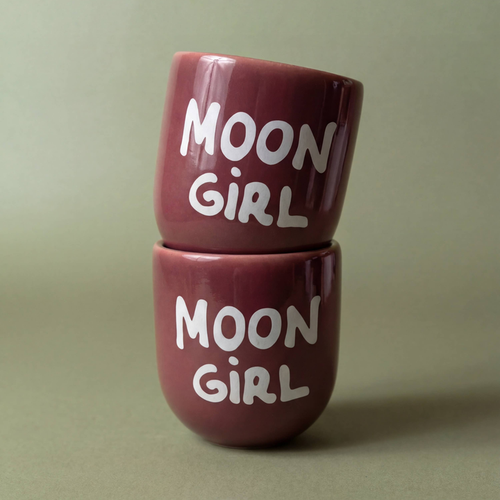 Cană ceramică Moon Girl, Sisi, vișiniu, 200 ml