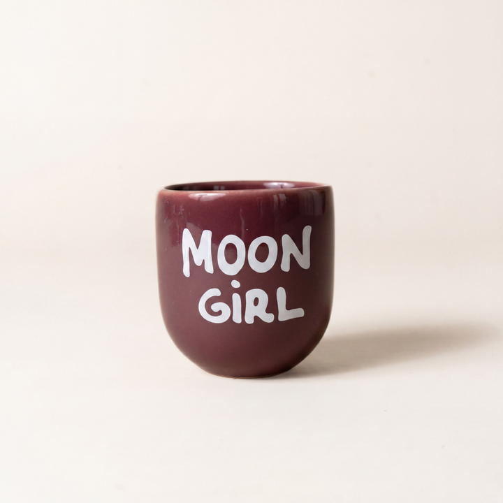 Cană ceramică Moon Girl, Sisi, vișiniu, 200 ml