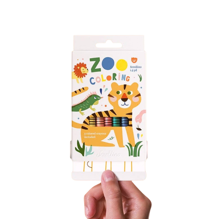 Carte de colorat extensibilă animale ZOO, Scrollino, copii