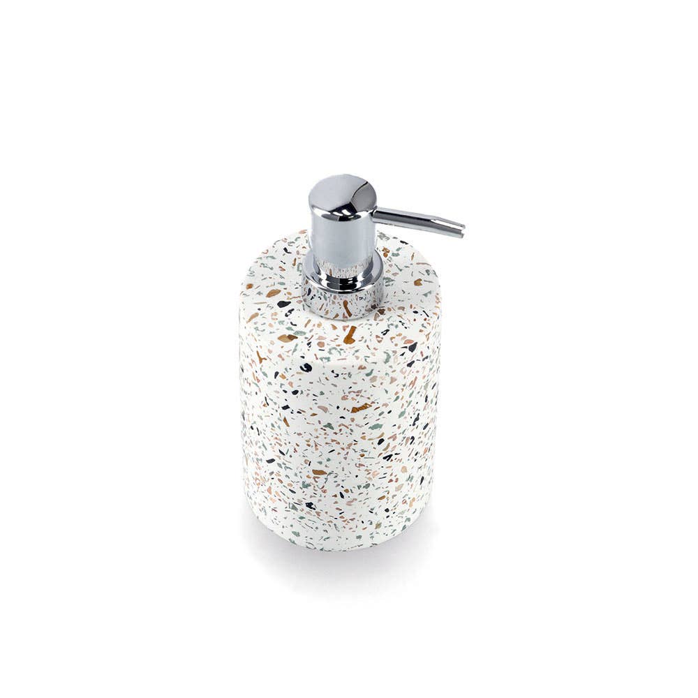 Dozator de săpun „Terrazzo", Zeller Present, ciment, Ø8,2x16,8 cm