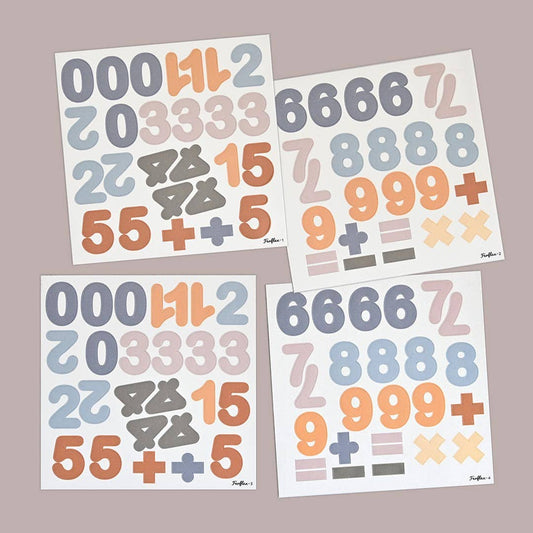 Cifre magnetice pentru copii Caramel Blue, set educativ de 100 piese