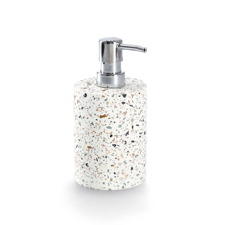 Dozator de săpun „Terrazzo", Zeller Present, ciment, Ø8,2x16,8 cm