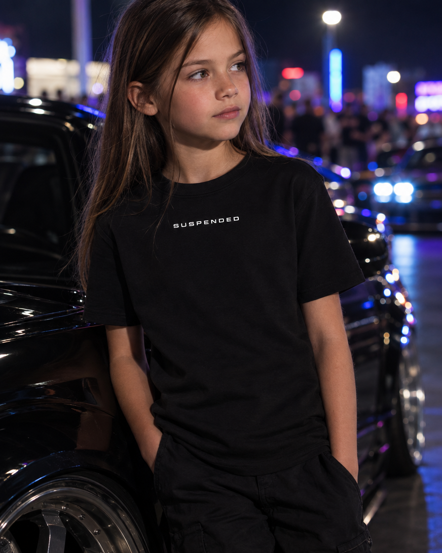 Tricou copii Suspended negru - fata, fetita