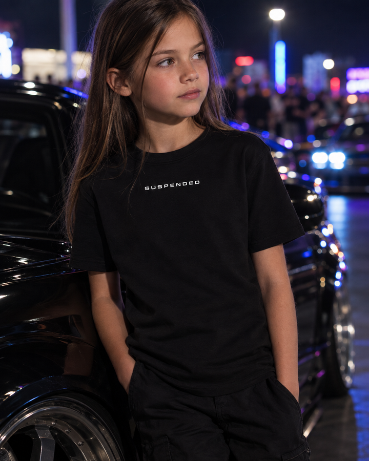 Tricou copii Suspended negru - fata, fetita