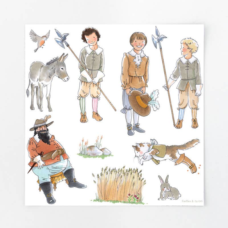 Elemente magnetice cu animale și natură din jocul Motanul Încălțat