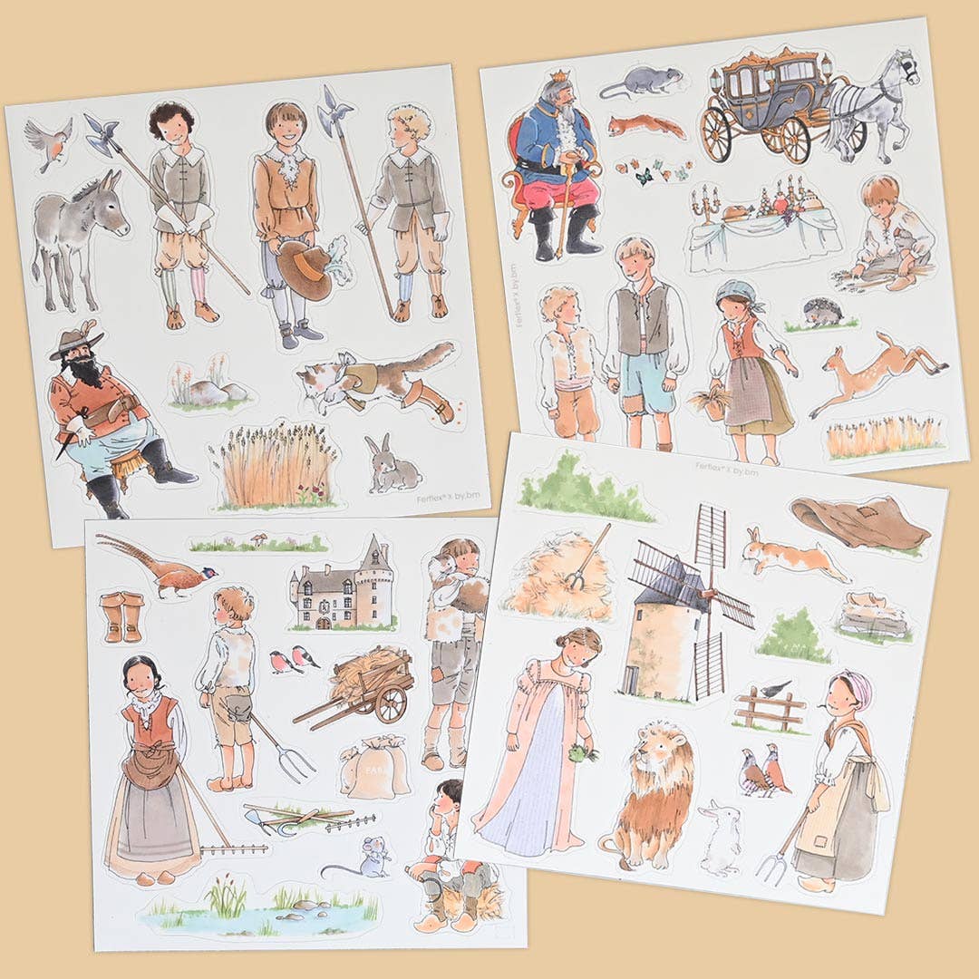 Joc magnetic Motanul Încălțat pentru copii – set complet cu ilustrații magnetice