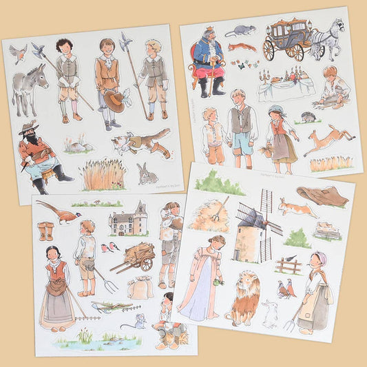 Joc magnetic Motanul Încălțat pentru copii – set complet cu ilustrații magnetice