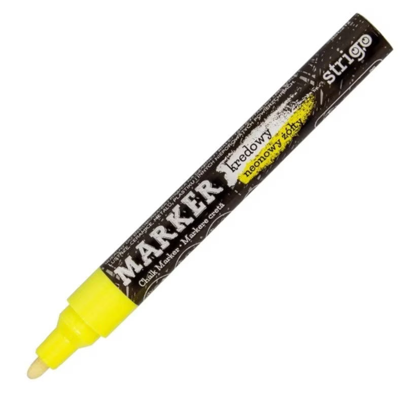 Marker cretă lichidă, Strigo, Galben, vârf rotund