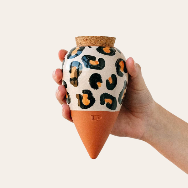 Vas de auto-udare plante Olla Leopard, Pepin, decorativ, ceramică, lut, 250 ml
