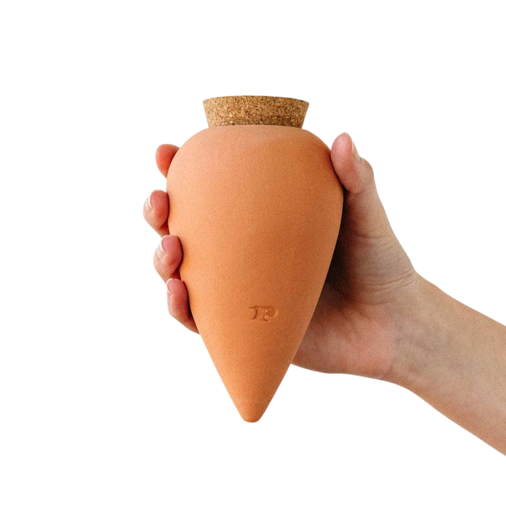 Vas de auto-udare plante Olla Terracotta, Pepin, decorativ, lut natural poros, 250 ml