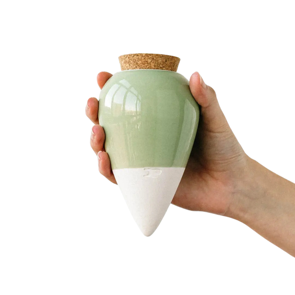 Vas de auto-udare plante Olla Verde deschis, Pepin, decorativ, ceramică, lut, 250 ml