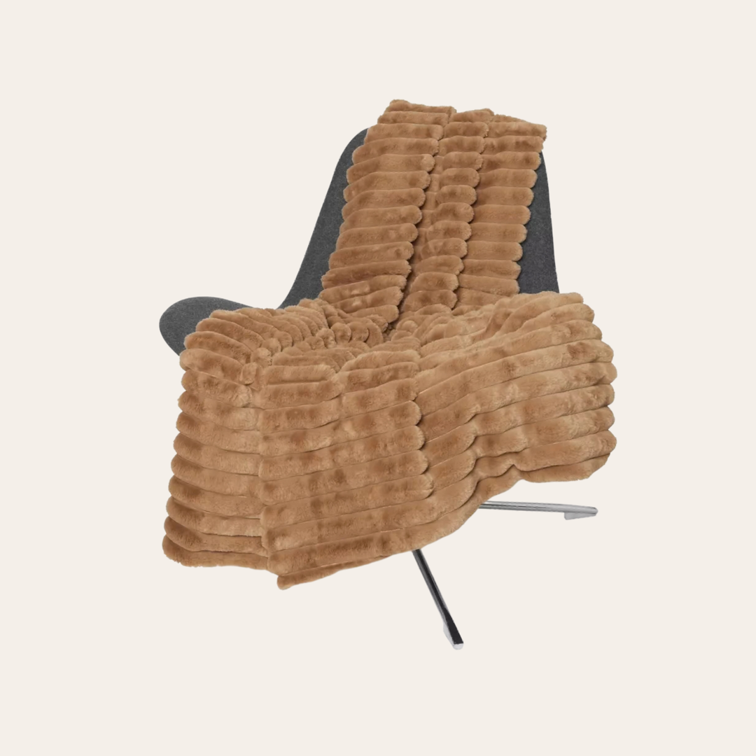 Pătură decorativă Stripy cognac 120x180 cm