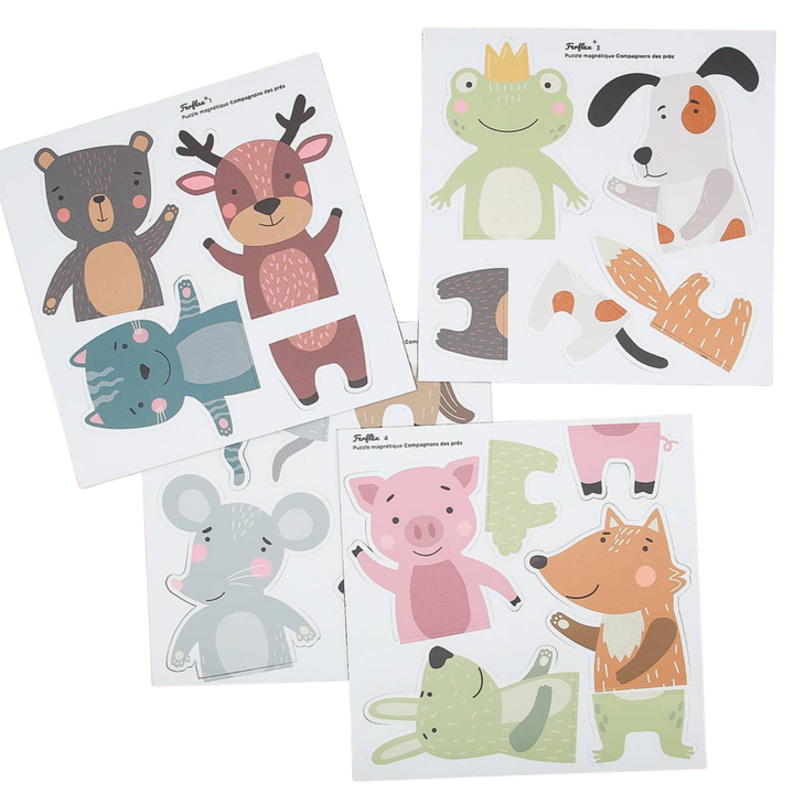 Puzzle magnetic Animale fermă, Ferflex, 20 piese, dezvoltare, copii