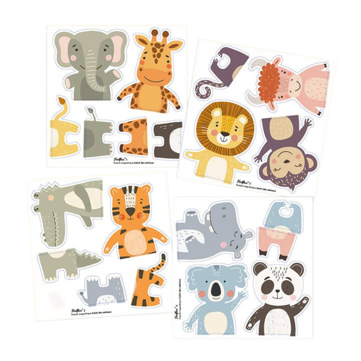 Puzzle magnetic Animale safari, Ferflex, 20 piese, dezvoltare, copii