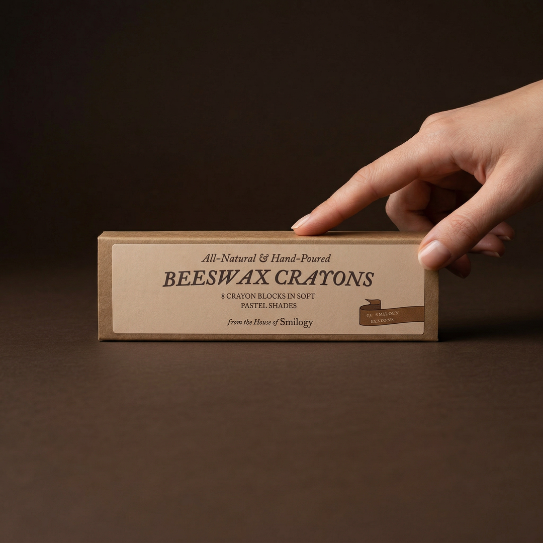 Set 8 creioane cerate naturale Beeswax, Smilogy Kids, pastel, ceară albine