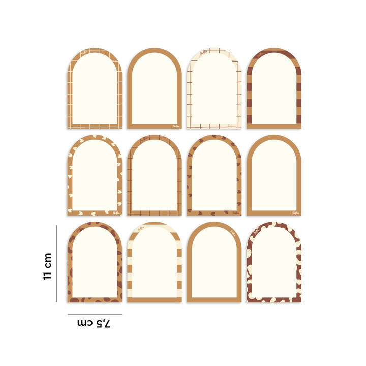 Set notițe magnetice Arcadă, Ferflex, Caramel, 12 bucăți