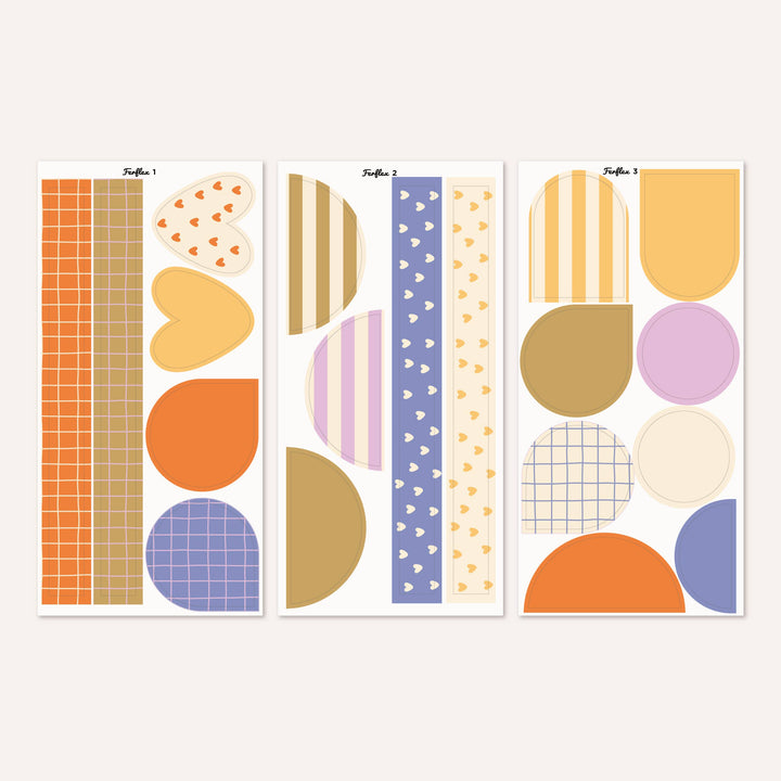 Tablă magnetică decorativă Arc Albastru/Alb 58x100 cm